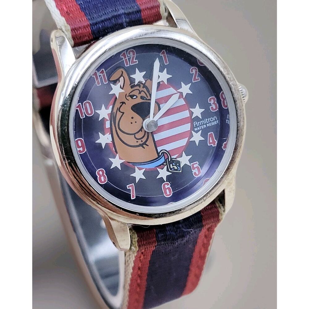 Vtg ARMITRON SCOOBY DOO Women’s Watch 2100/195 Y127E Rotating Stars Dial